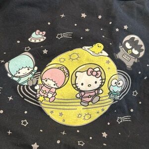 Hello Kitty Loot Crate Astronaut in Space Black Tee Size M and Canvas Duffle Bag